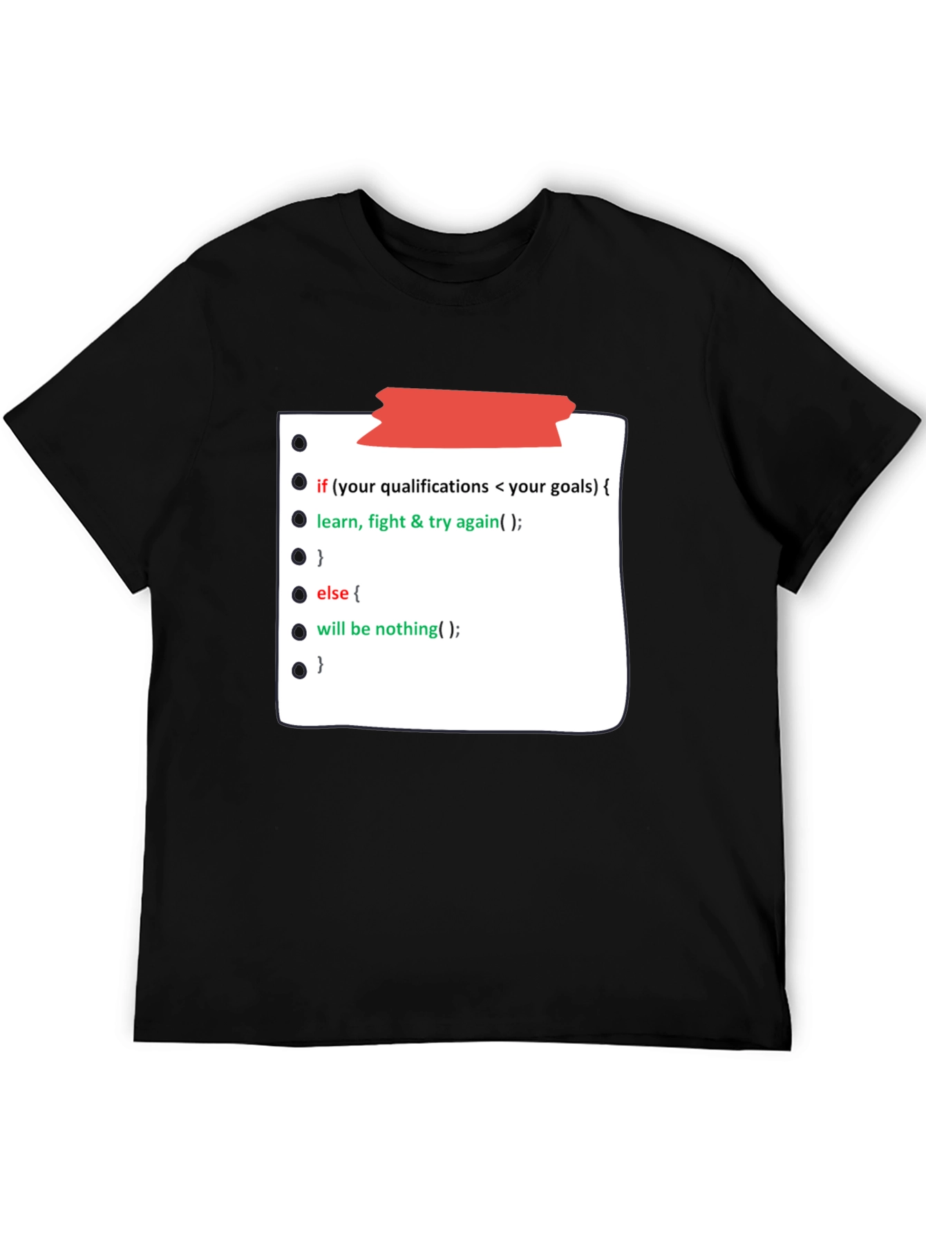 Programmer Motivation Black T-Shirt