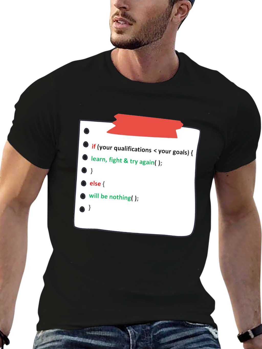 Programmer Motivation Black T-Shirt