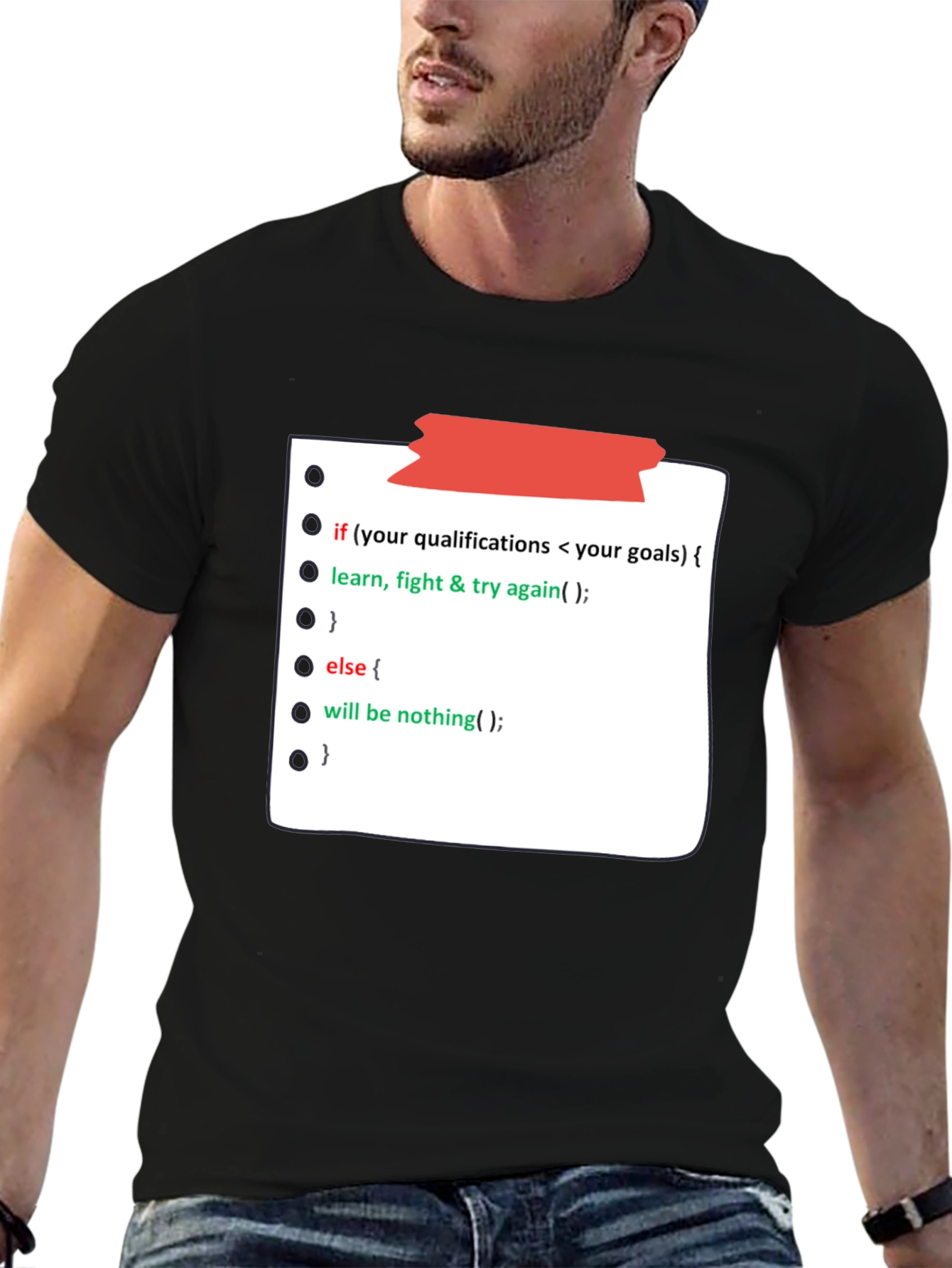 Programmer Motivation Black T-Shirt