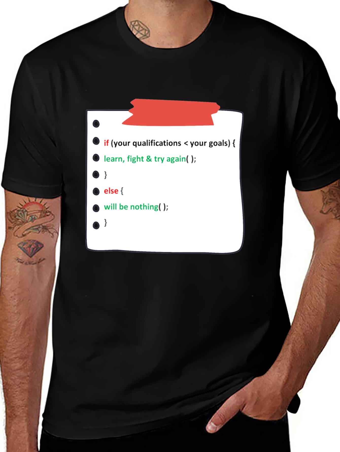 Programmer Motivation Black T-Shirt