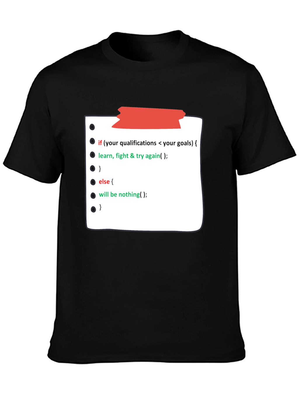Programmer Motivation Black T-Shirt