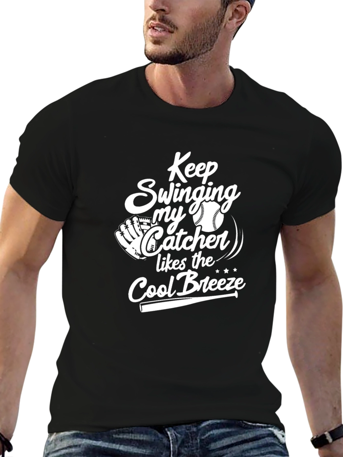 Keep Swinging My Catcher Likes the Cool Breeze Baseball T-Shirt