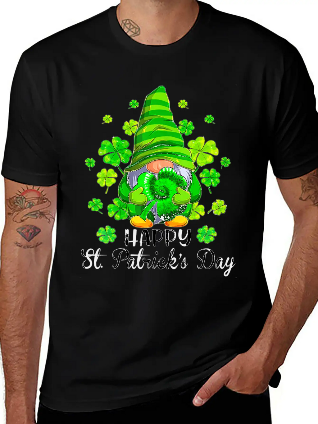 Gnome Tie Dye Shamrock St PatrickÂ S Day Gnome T Essential Cotton Tee For Daily Outfits – Unisex Style