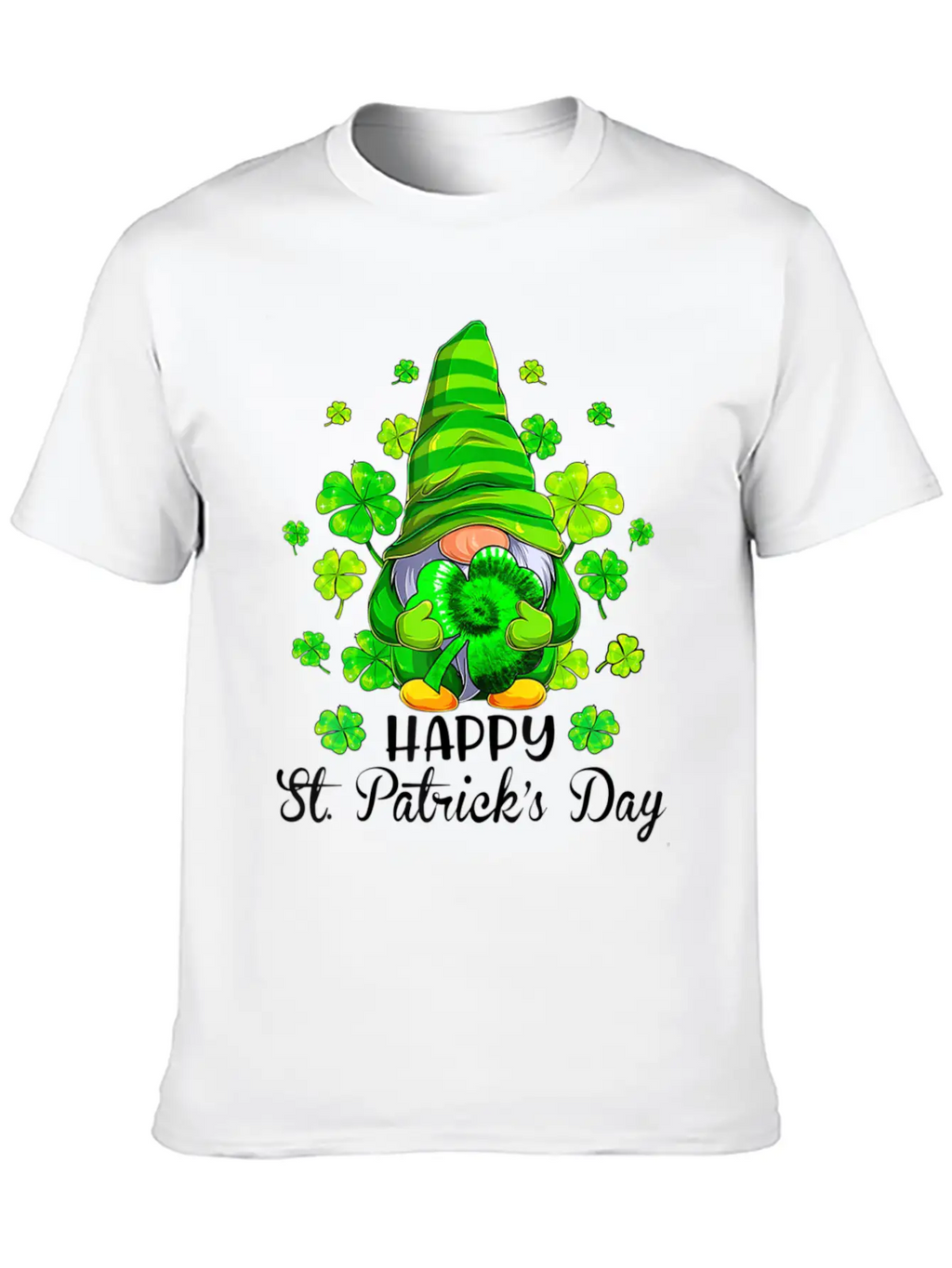 Gnome Tie Dye Shamrock St PatrickÂ S Day Gnome T Essential Cotton Tee For Daily Outfits – Unisex Style