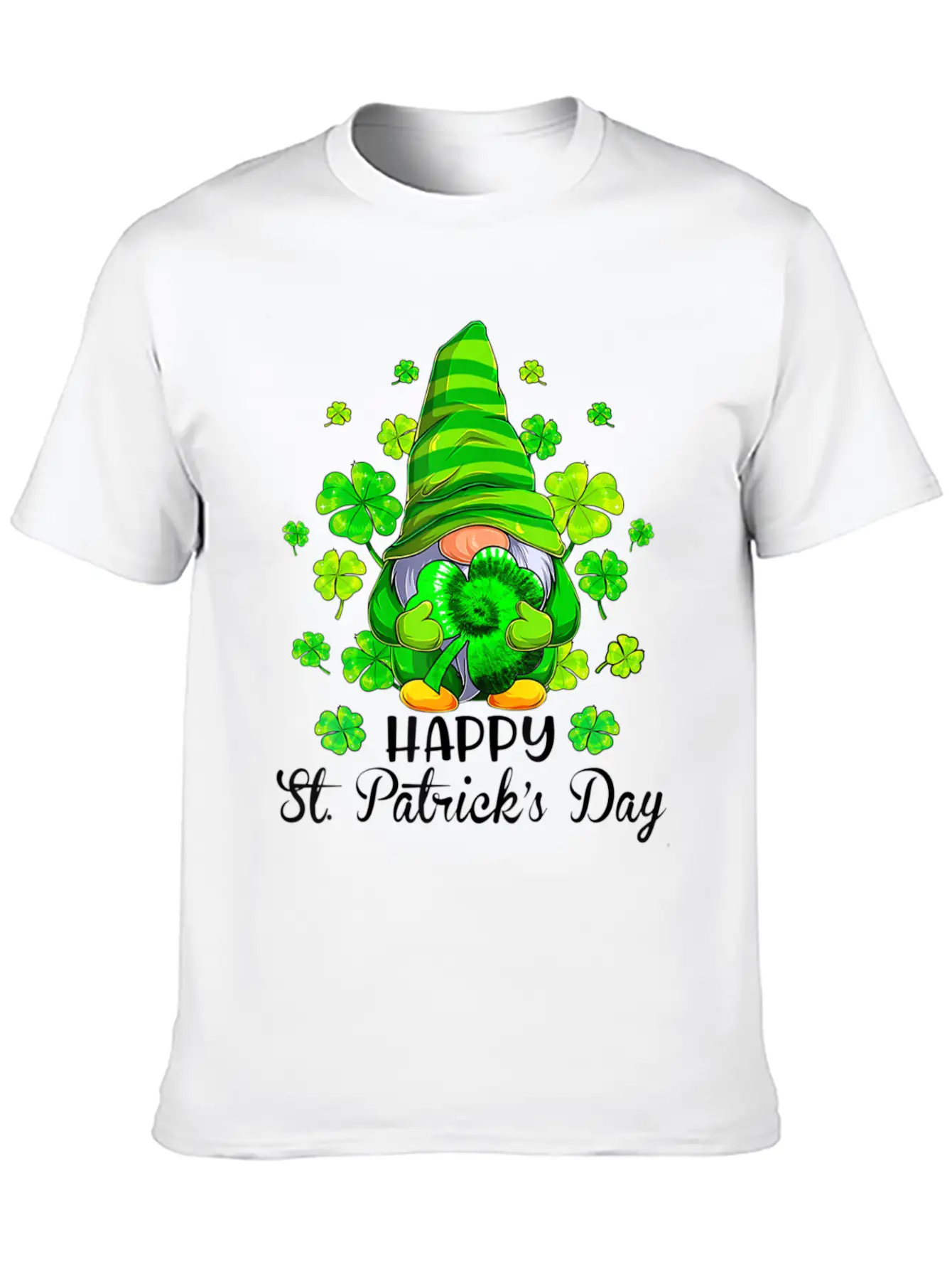 Gnome Tie Dye Shamrock St PatrickÂ S Day Gnome T Essential Cotton Tee For Daily Outfits – Unisex Style
