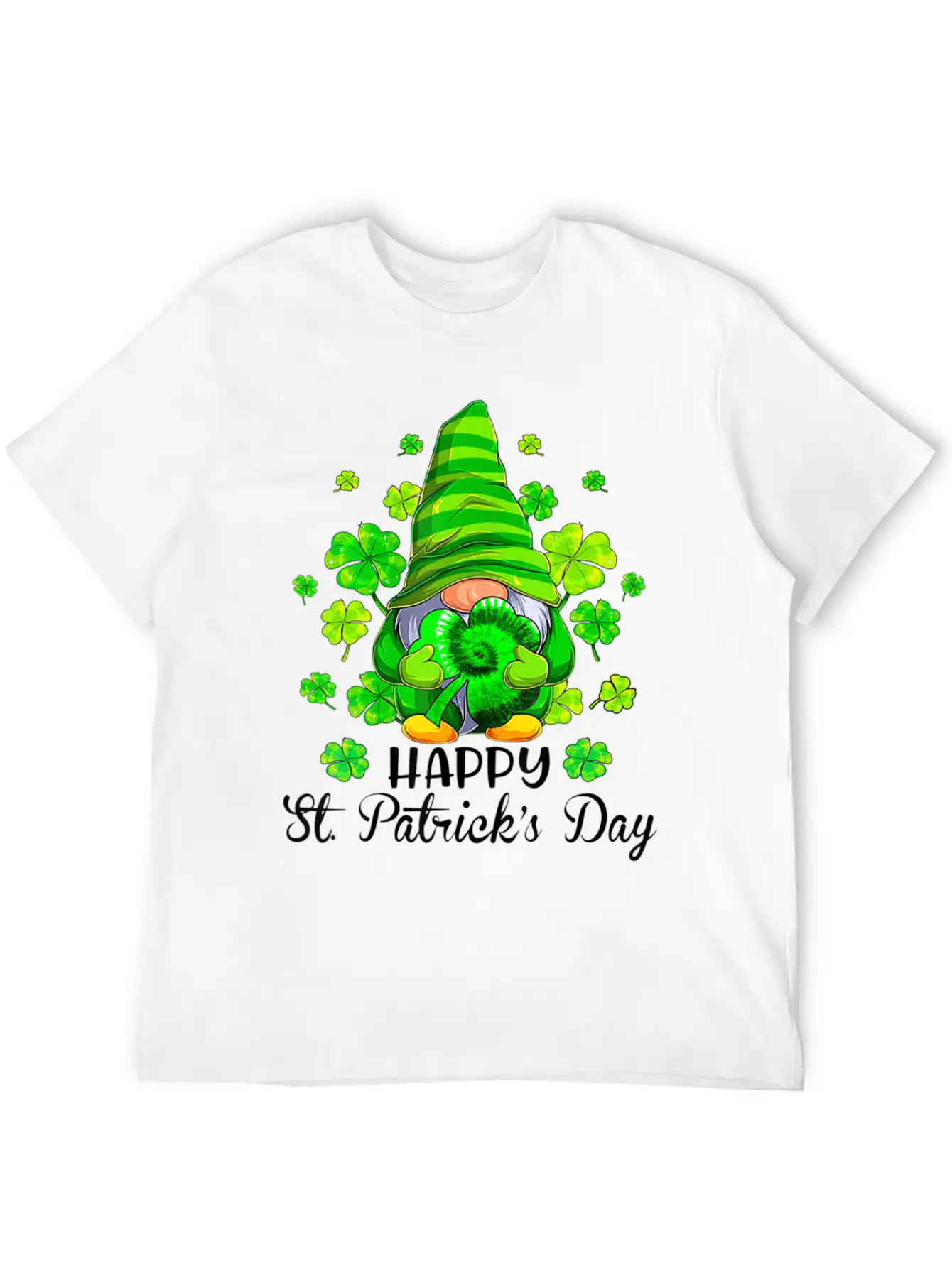 Gnome Tie Dye Shamrock St PatrickÂ S Day Gnome T Essential Cotton Tee For Daily Outfits – Unisex Style