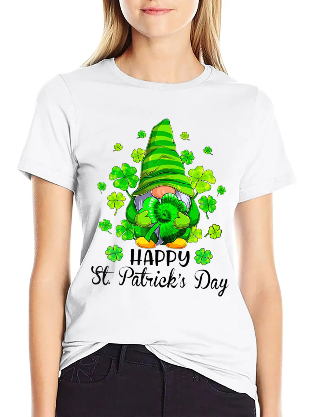 Gnome Tie Dye Shamrock St PatrickÂ S Day Gnome T Essential Cotton Tee For Daily Outfits – Unisex Style