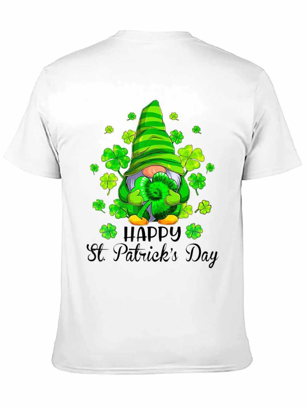 Gnome Tie Dye Shamrock St PatrickÂ S Day Gnome T Essential Cotton Tee For Daily Outfits – Unisex Style