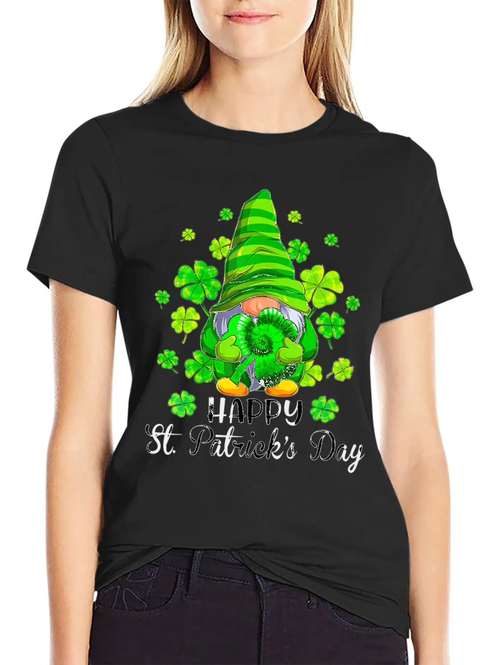 Gnome Tie Dye Shamrock St PatrickÂ S Day Gnome T Essential Cotton Tee For Daily Outfits – Unisex Style