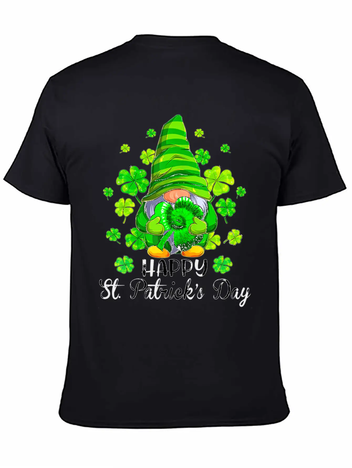Gnome Tie Dye Shamrock St PatrickÂ S Day Gnome T Essential Cotton Tee For Daily Outfits – Unisex Style