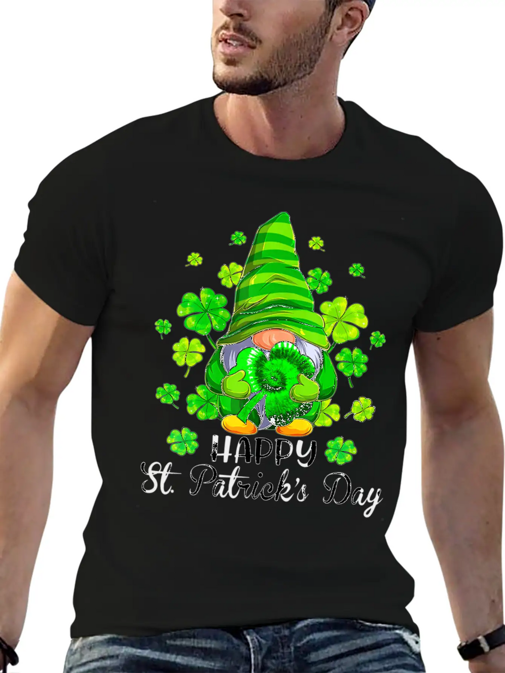 Gnome Tie Dye Shamrock St PatrickÂ S Day Gnome T Essential Cotton Tee For Daily Outfits – Unisex Style