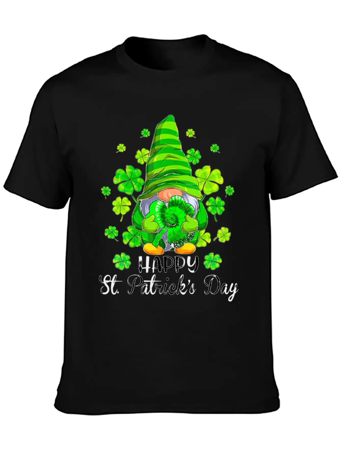 Gnome Tie Dye Shamrock St PatrickÂ S Day Gnome T Essential Cotton Tee For Daily Outfits – Unisex Style