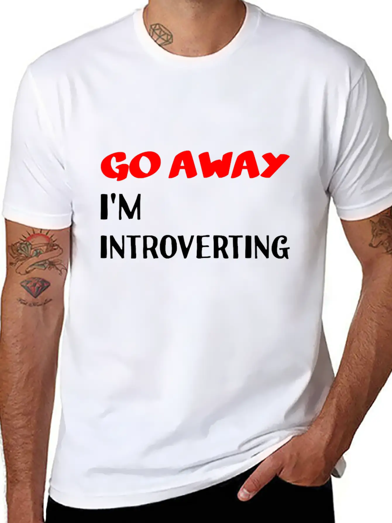Go Away I'm Introverting Casual Graphic T-Shirt – Simple And Comfortable Daily Wear