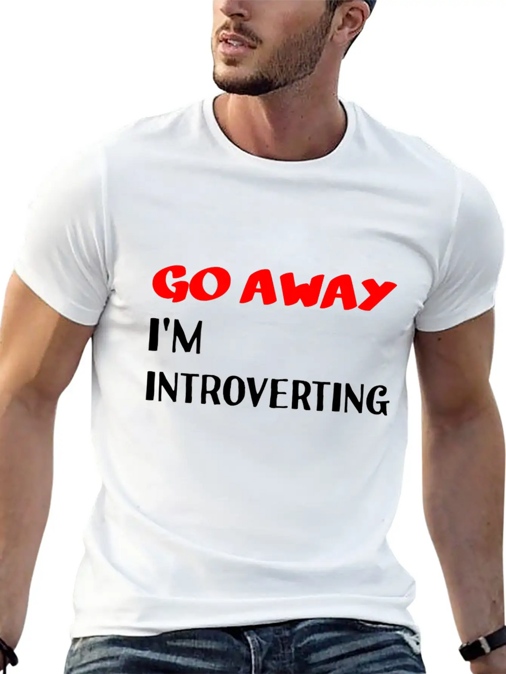 Go Away I'm Introverting Casual Graphic T-Shirt – Simple And Comfortable Daily Wear