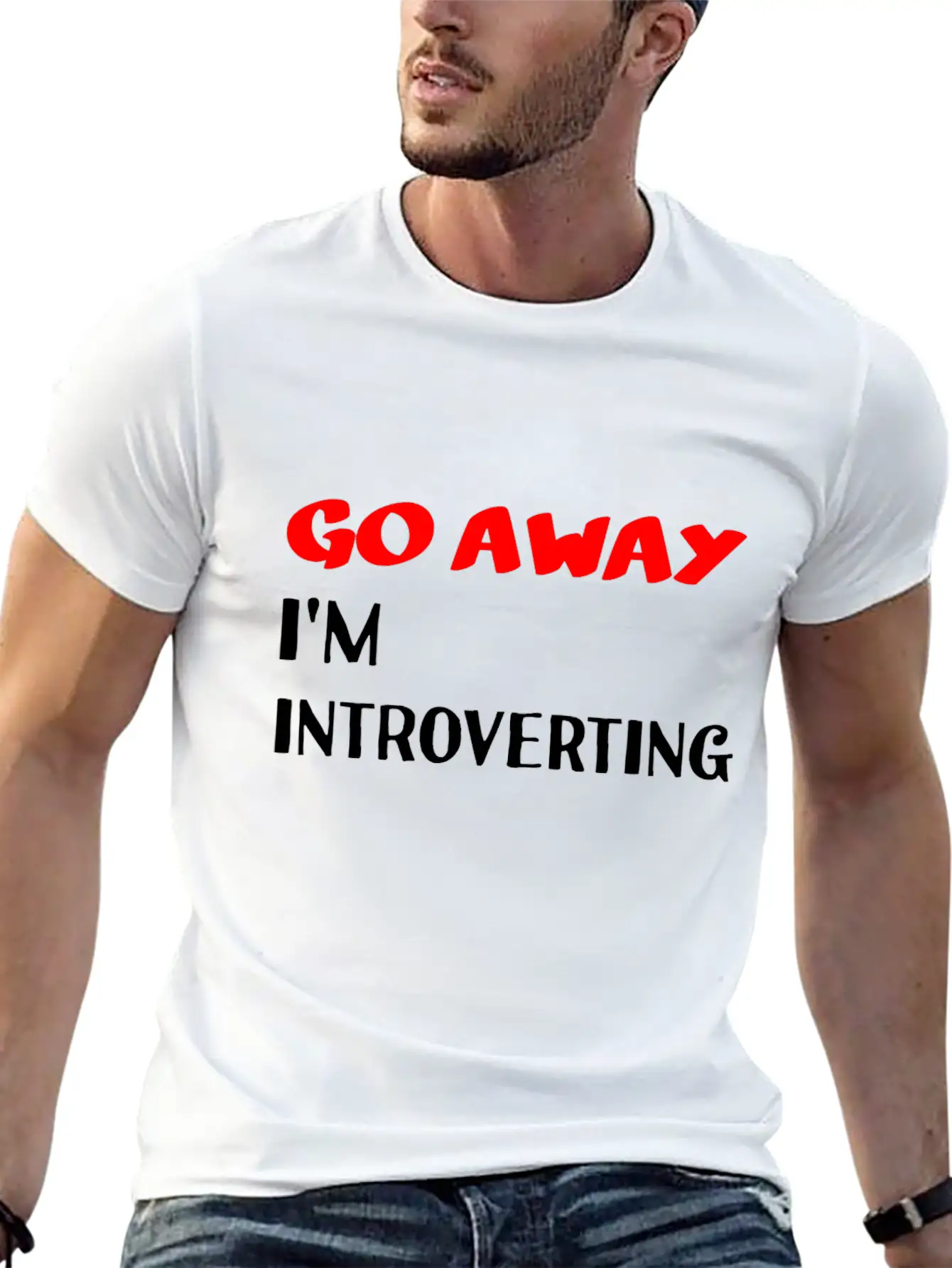 Go Away I'm Introverting Casual Graphic T-Shirt – Simple And Comfortable Daily Wear