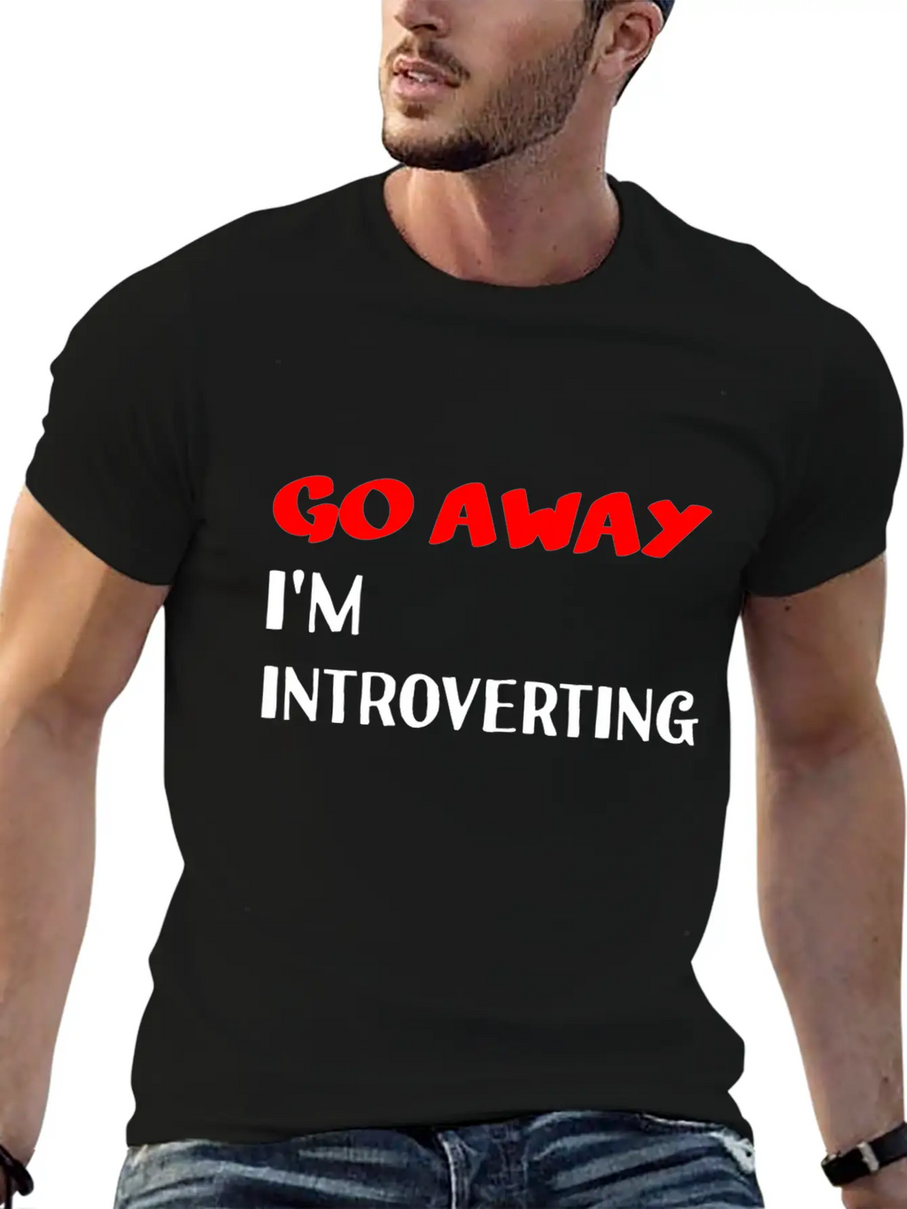 Go Away I'm Introverting Casual Graphic T-Shirt – Simple And Comfortable Daily Wear