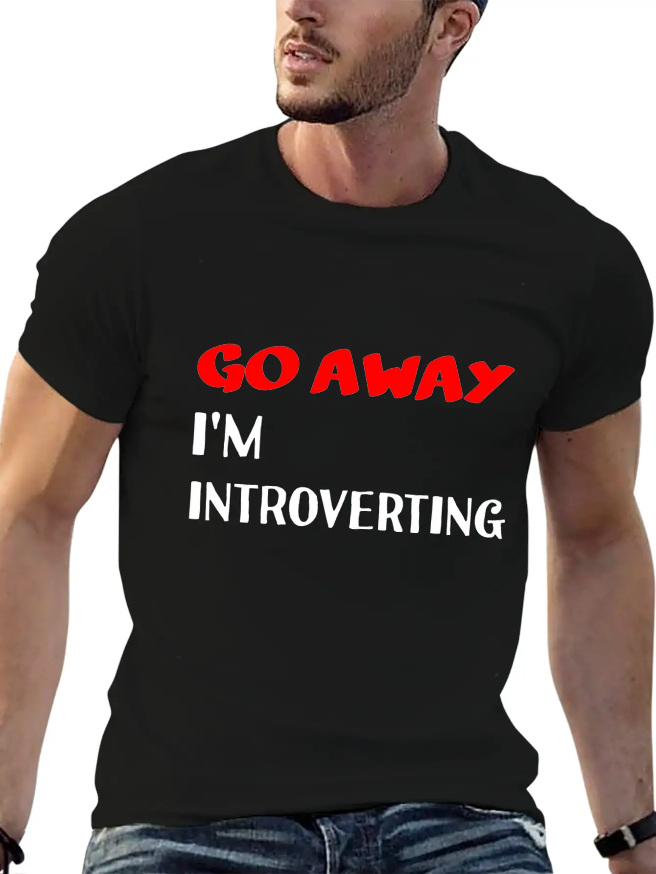 Go Away I'm Introverting Casual Graphic T-Shirt – Simple And Comfortable Daily Wear