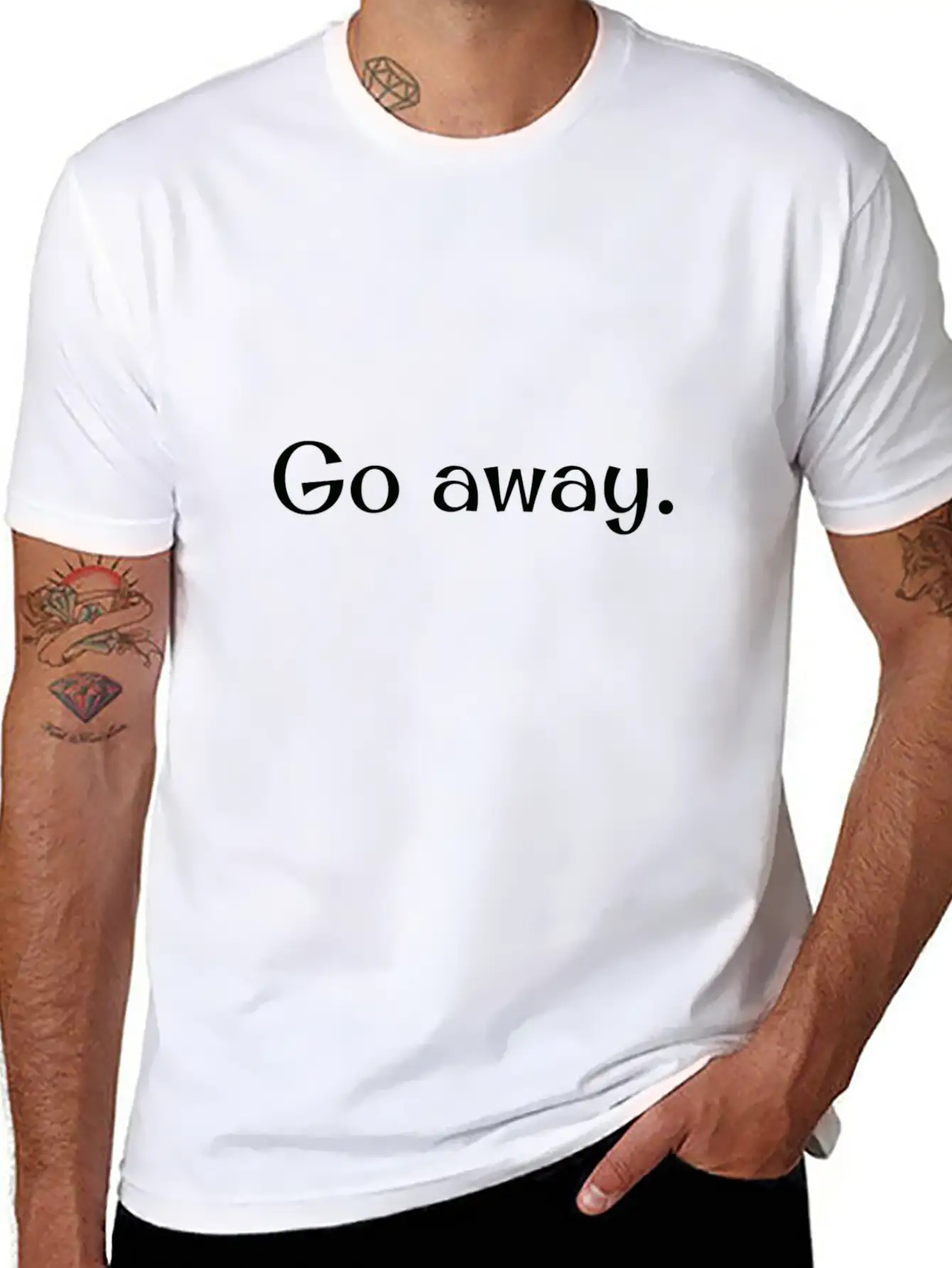Go Away! Unisex Short Sleeve Soft Cotton T-Shirt – Casual Everyday Wear