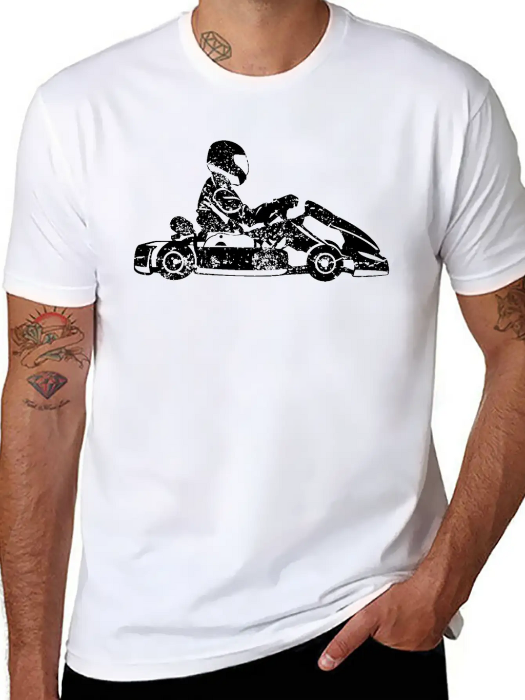 Go-kart Kart Racing Driver Karting Retro Gift Unisex Short Sleeve Soft Cotton T-Shirt – Casual Everyday Wear