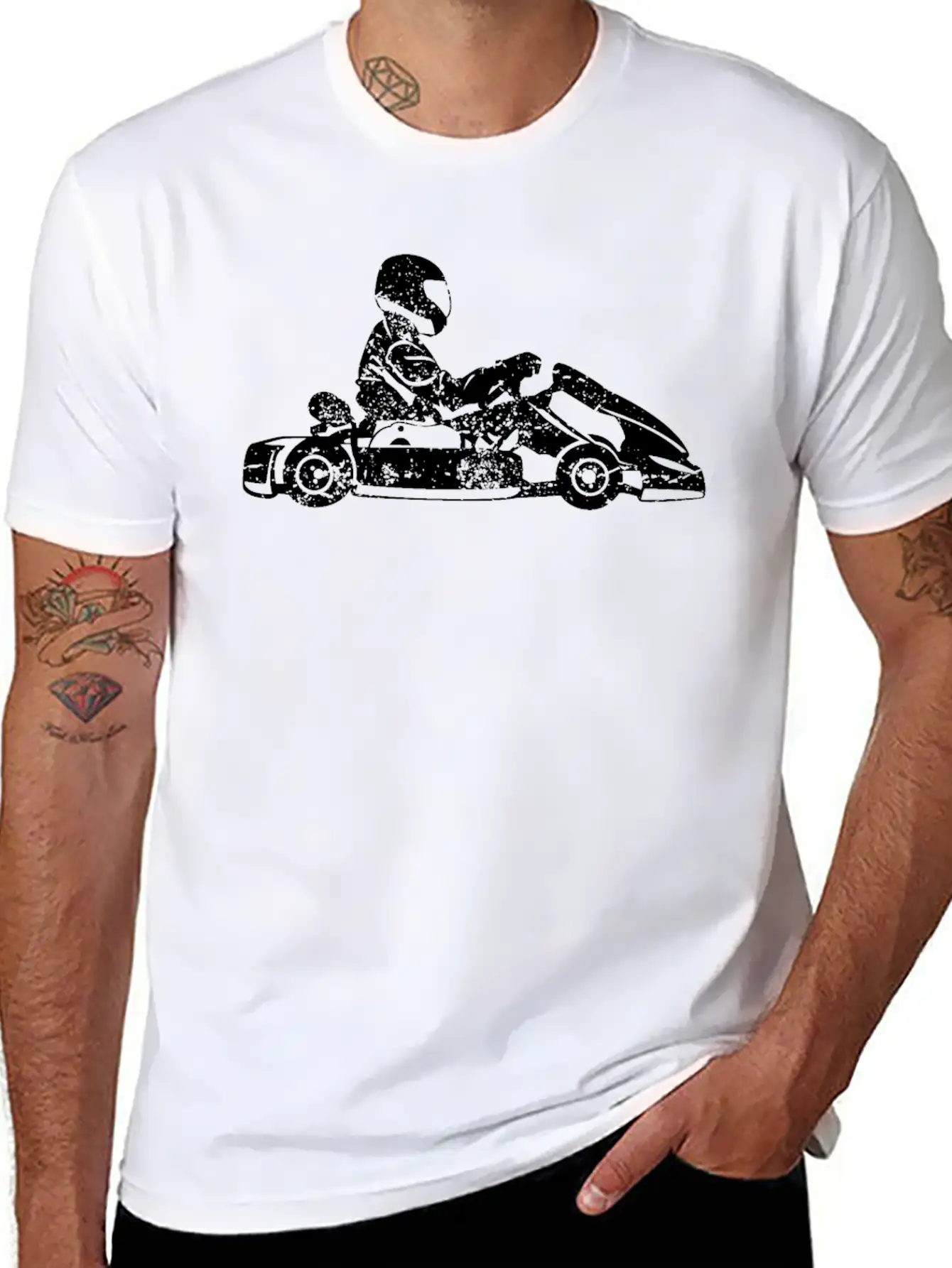 Go-kart Kart Racing Driver Karting Retro Gift Unisex Short Sleeve Soft Cotton T-Shirt – Casual Everyday Wear