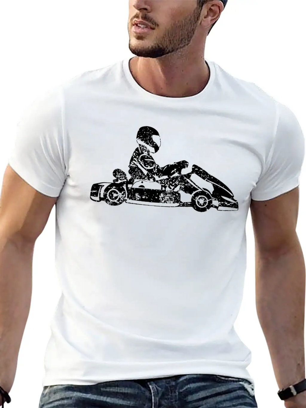 Go-kart Kart Racing Driver Karting Retro Gift Unisex Short Sleeve Soft Cotton T-Shirt – Casual Everyday Wear