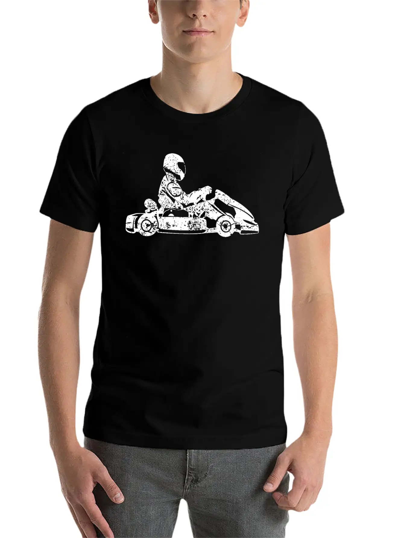 Go-kart Kart Racing Driver Karting Retro Gift Unisex Short Sleeve Soft Cotton T-Shirt – Casual Everyday Wear