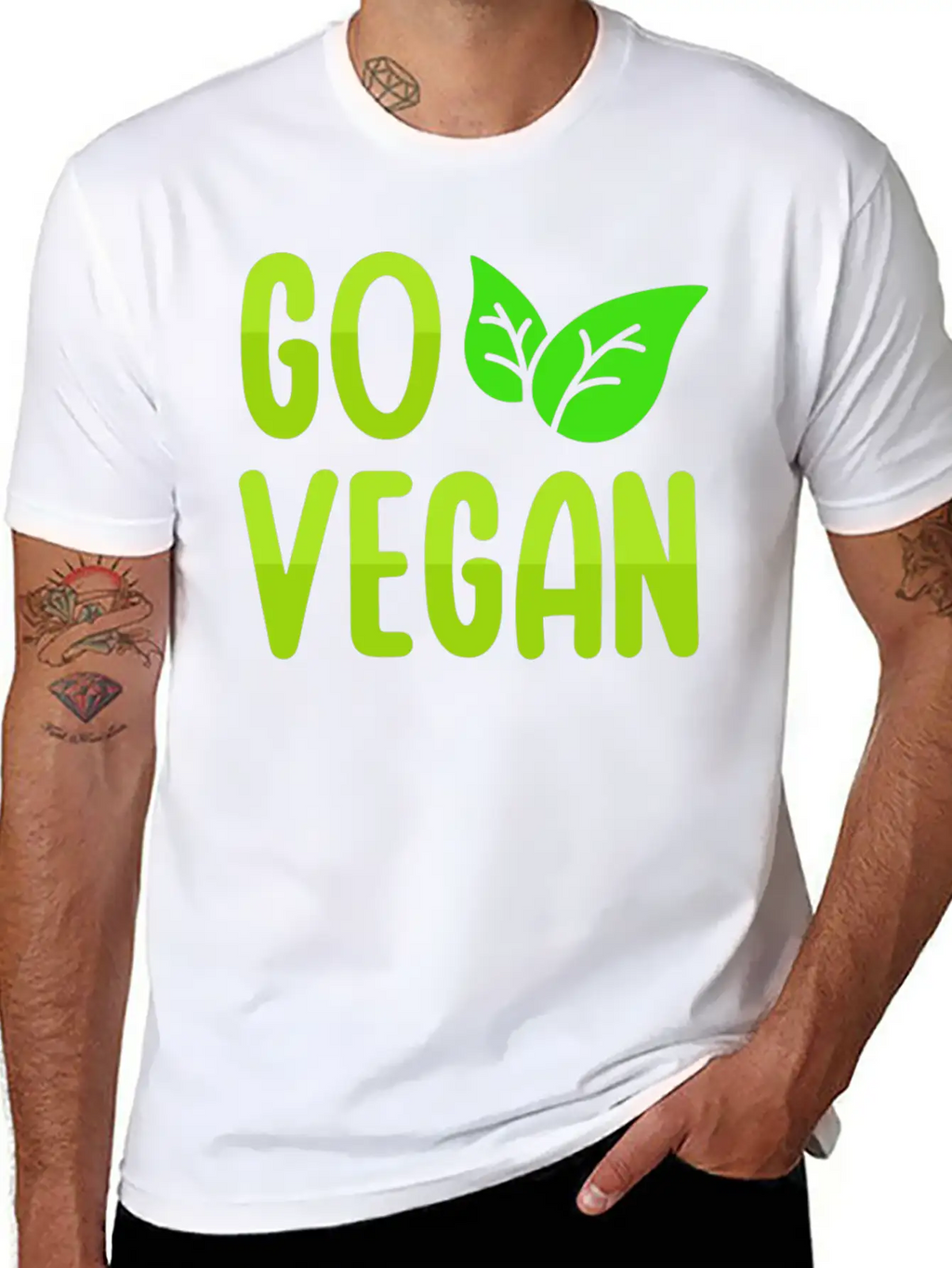 Go Vegan Design For Proud Vegans Casual Graphic T-Shirt – Simple And Comfortable Daily Wear