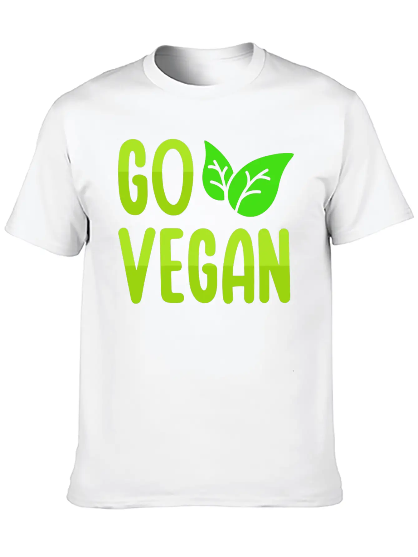 Go Vegan Design For Proud Vegans Casual Graphic T-Shirt – Simple And Comfortable Daily Wear