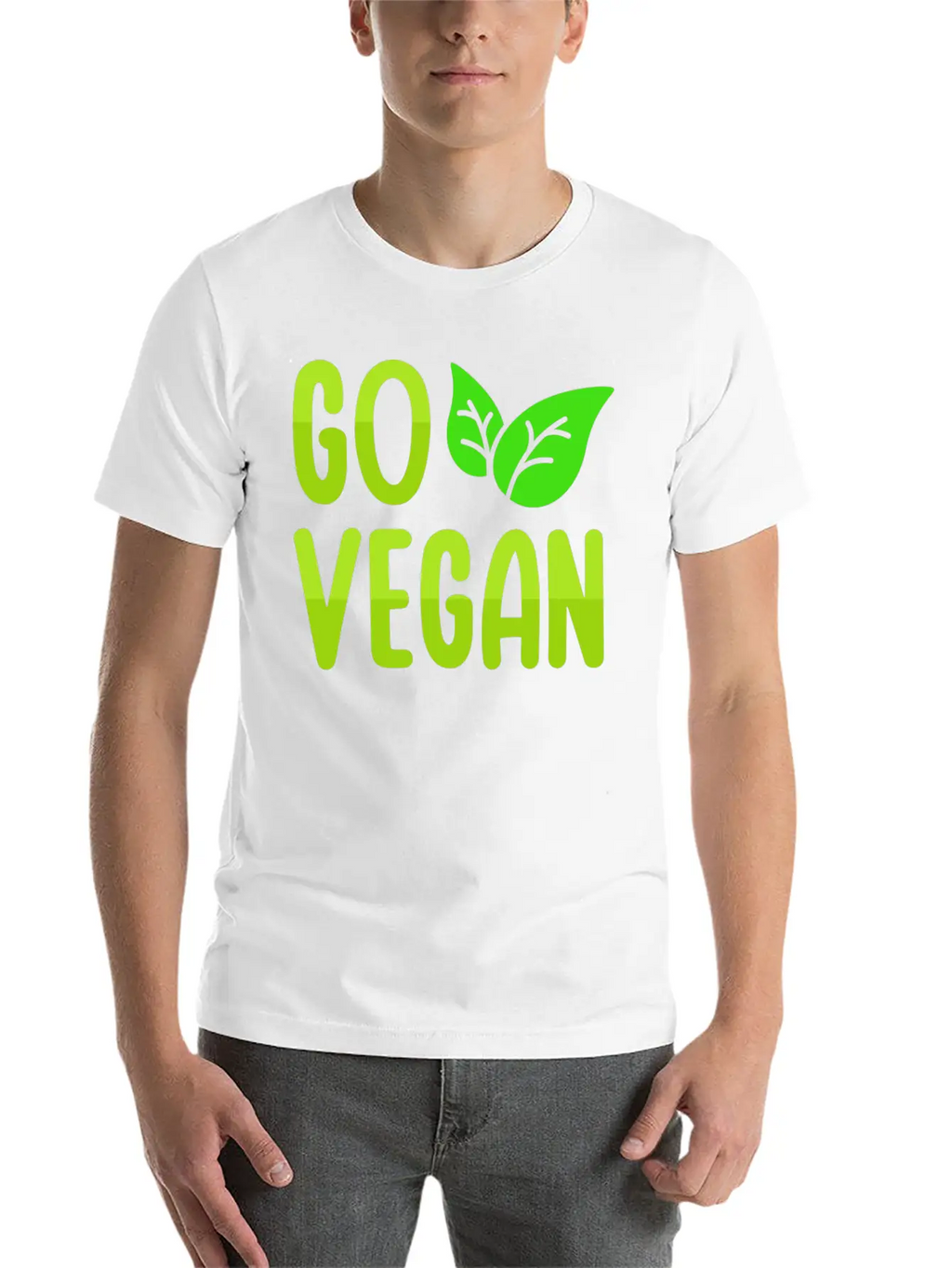Go Vegan Design For Proud Vegans Casual Graphic T-Shirt – Simple And Comfortable Daily Wear