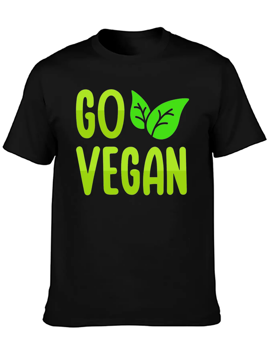 Go Vegan Design For Proud Vegans Casual Graphic T-Shirt – Simple And Comfortable Daily Wear