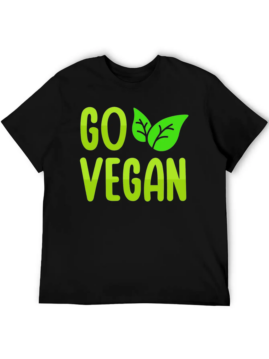 Go Vegan Design For Proud Vegans Casual Graphic T-Shirt – Simple And Comfortable Daily Wear