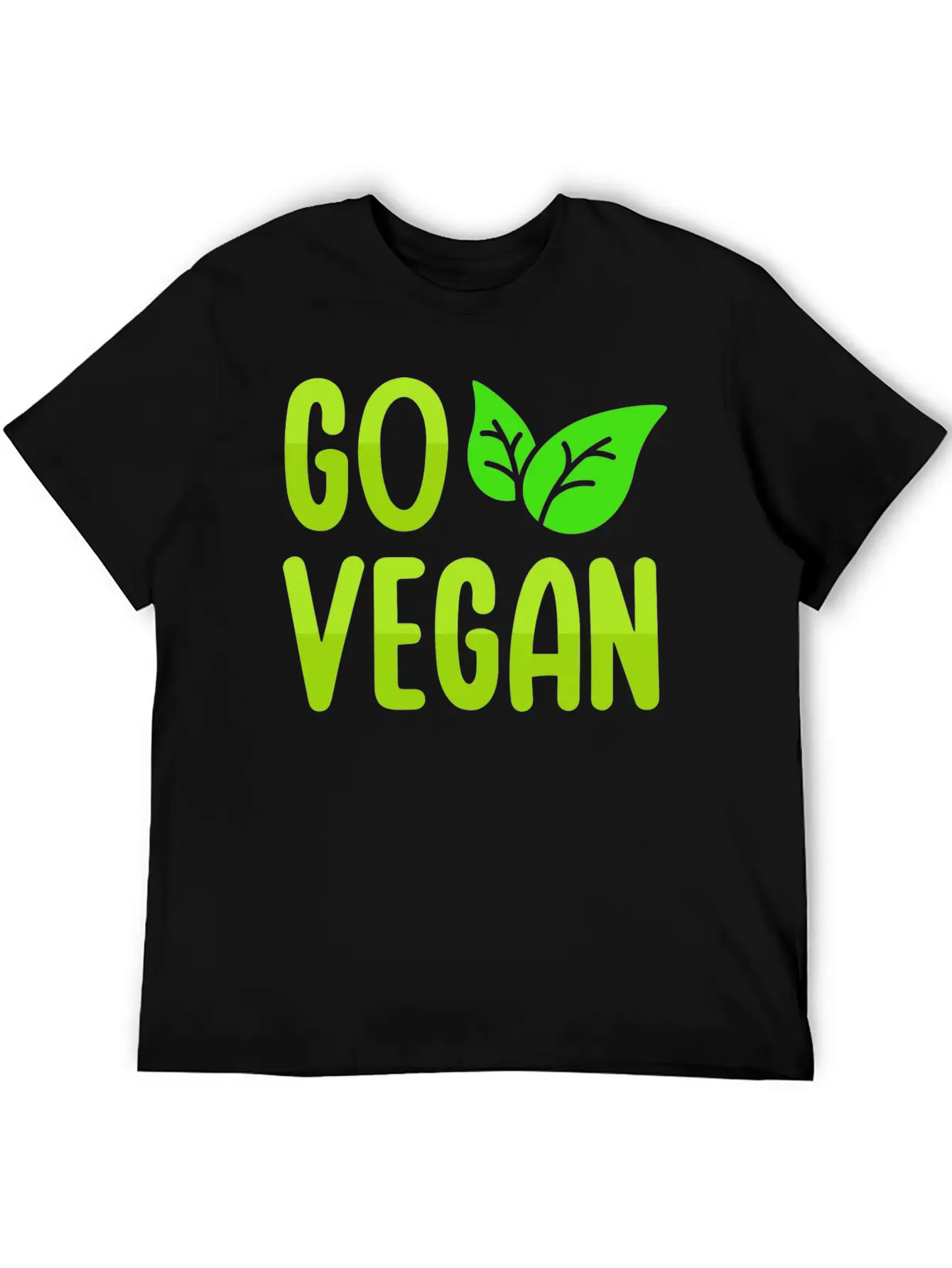 Go Vegan Design For Proud Vegans Casual Graphic T-Shirt – Simple And Comfortable Daily Wear