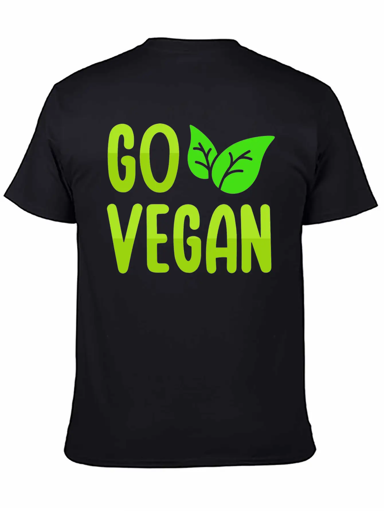 Go Vegan Design For Proud Vegans Casual Graphic T-Shirt – Simple And Comfortable Daily Wear