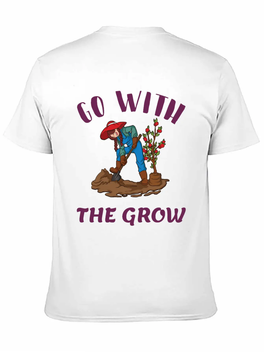Go With The Grow Funny Farming Unisex Casual T-Shirt – Clean Design For Daily Comfort
