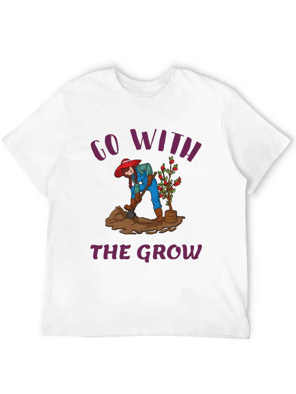 Go With The Grow Funny Farming Unisex Casual T-Shirt – Clean Design For Daily Comfort