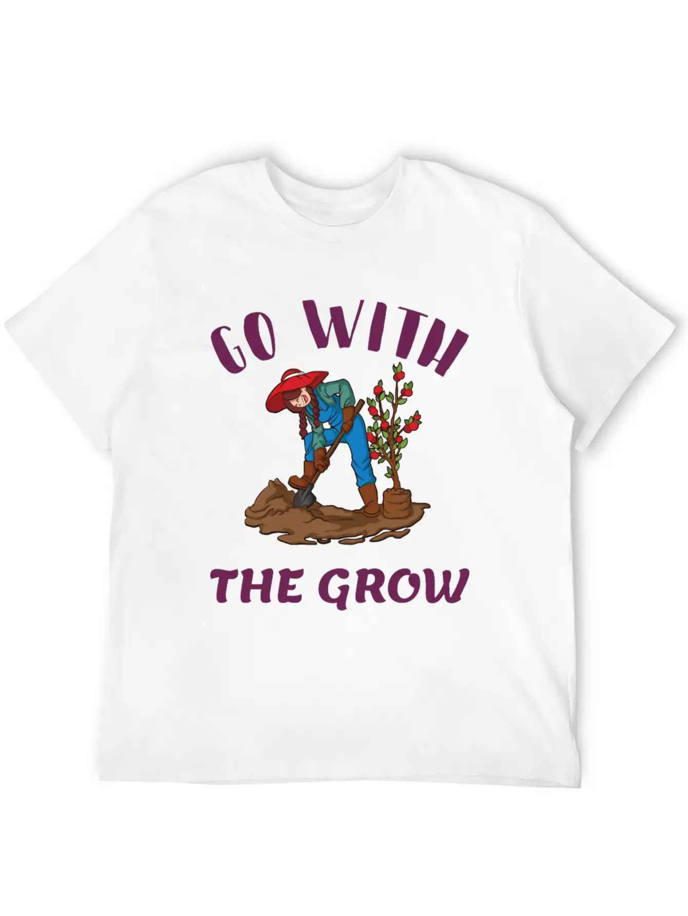 Go With The Grow Funny Farming Unisex Casual T-Shirt – Clean Design For Daily Comfort