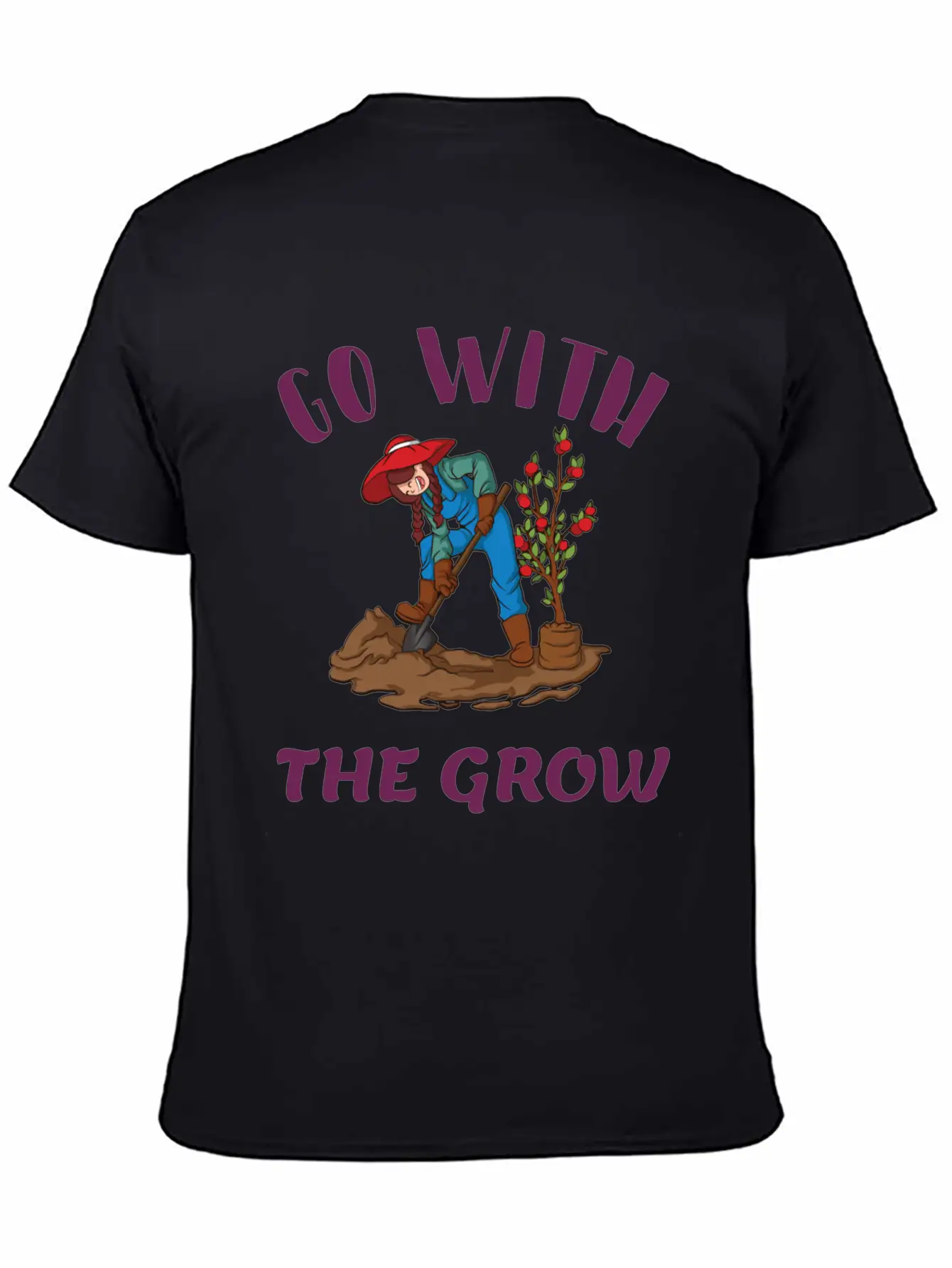 Go With The Grow Funny Farming Unisex Casual T-Shirt – Clean Design For Daily Comfort