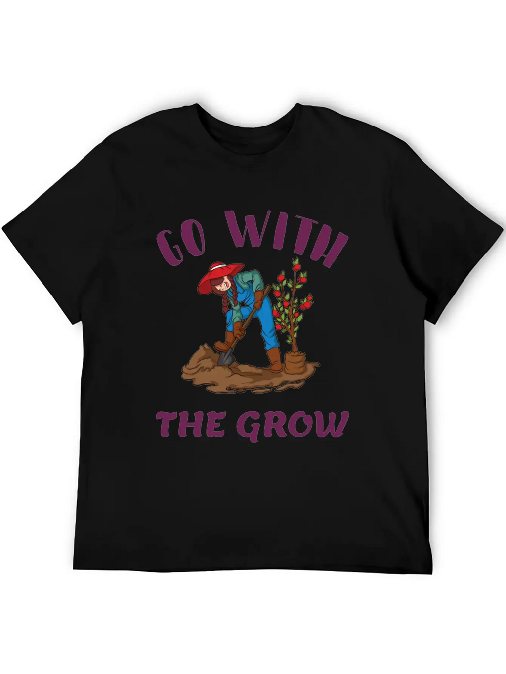 Go With The Grow Funny Farming Unisex Casual T-Shirt – Clean Design For Daily Comfort