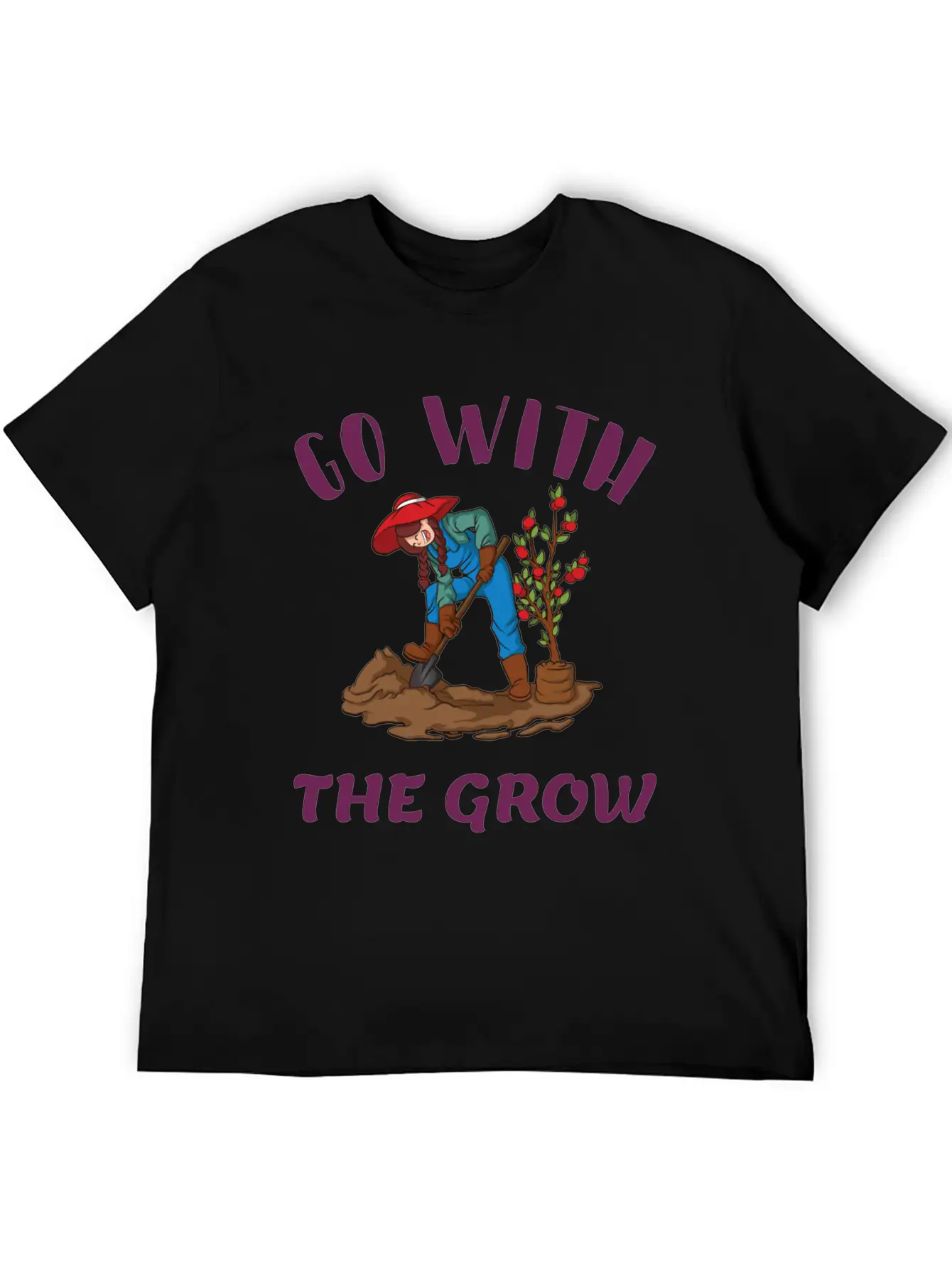 Go With The Grow Funny Farming Unisex Casual T-Shirt – Clean Design For Daily Comfort