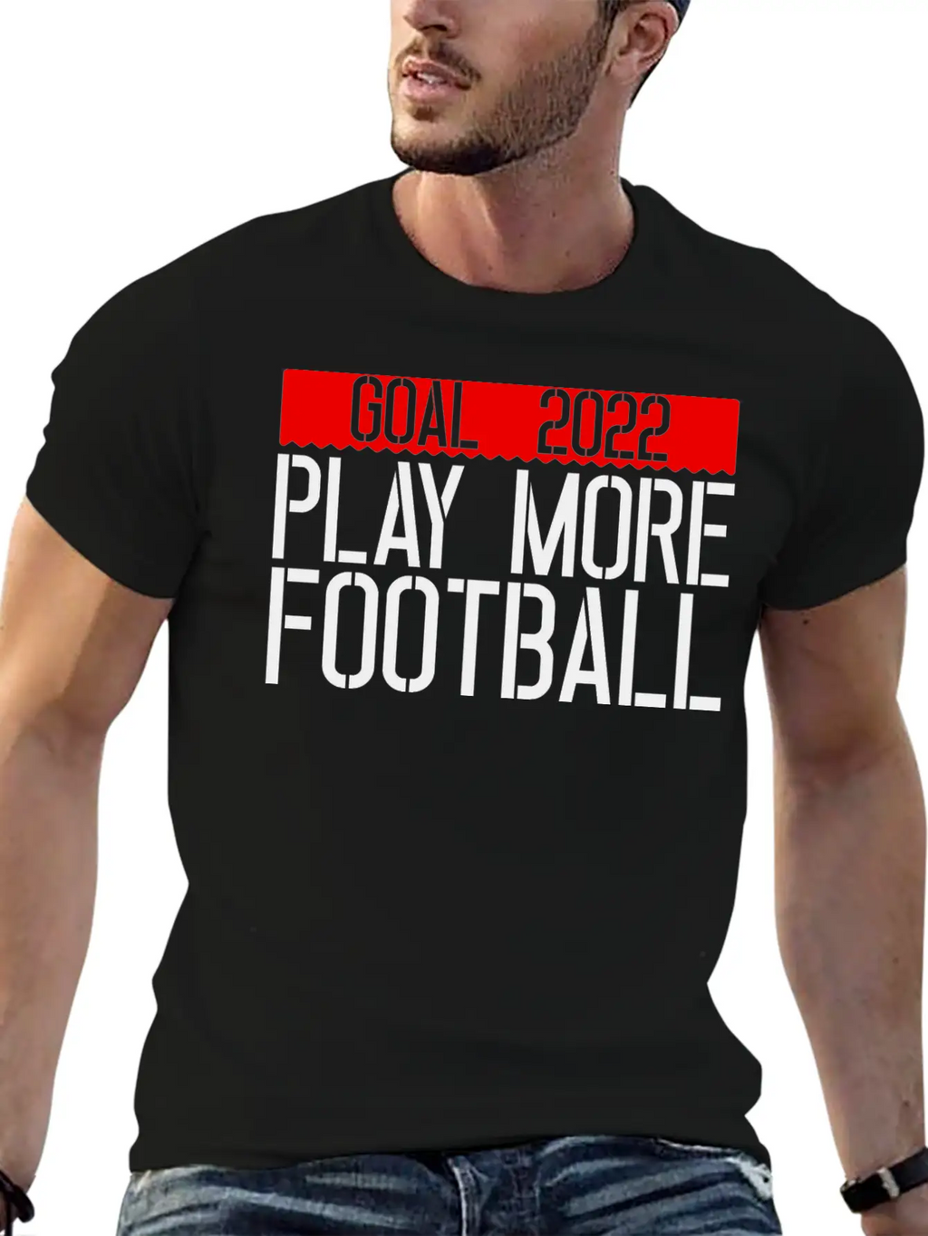 Goal 2022 Play More Football 3 Unisex Casual T-Shirt – Clean Design For Daily Comfort