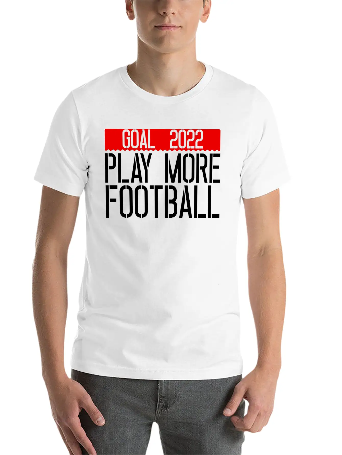 Goal 2022 Play More Football 3 Unisex Casual T-Shirt – Clean Design For Daily Comfort