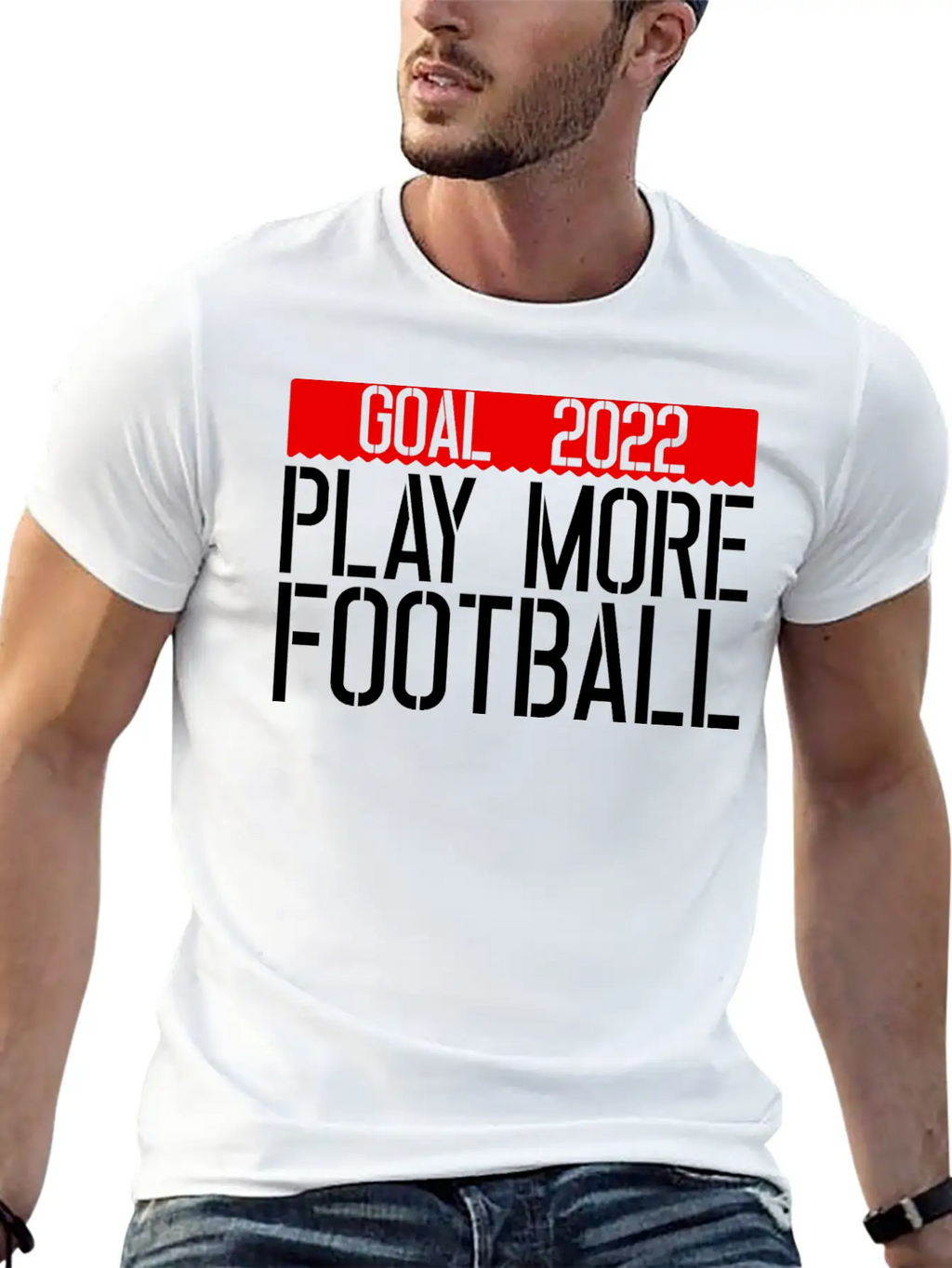 Goal 2022 Play More Football 3 Unisex Casual T-Shirt – Clean Design For Daily Comfort