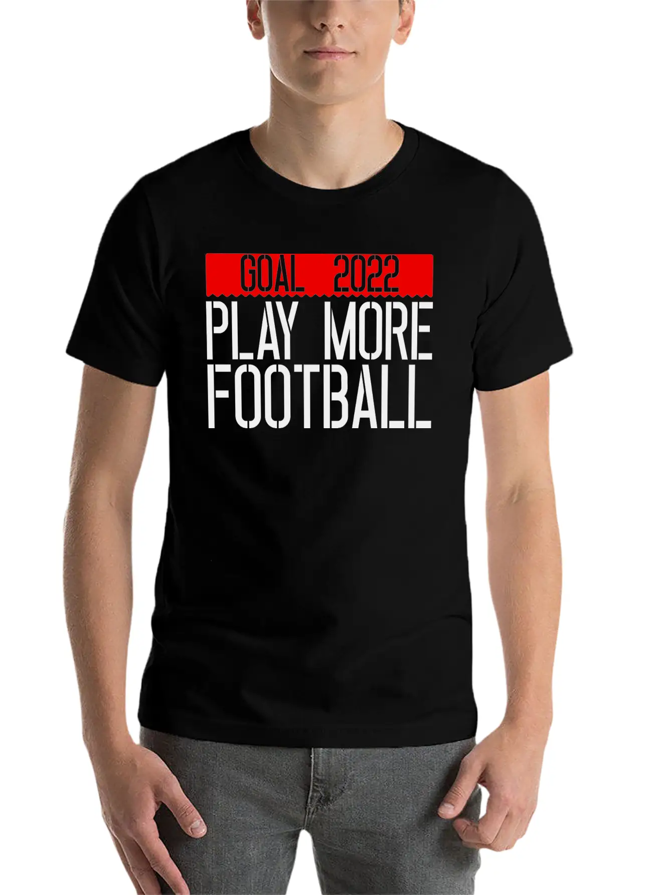 Goal 2022 Play More Football 3 Unisex Casual T-Shirt – Clean Design For Daily Comfort