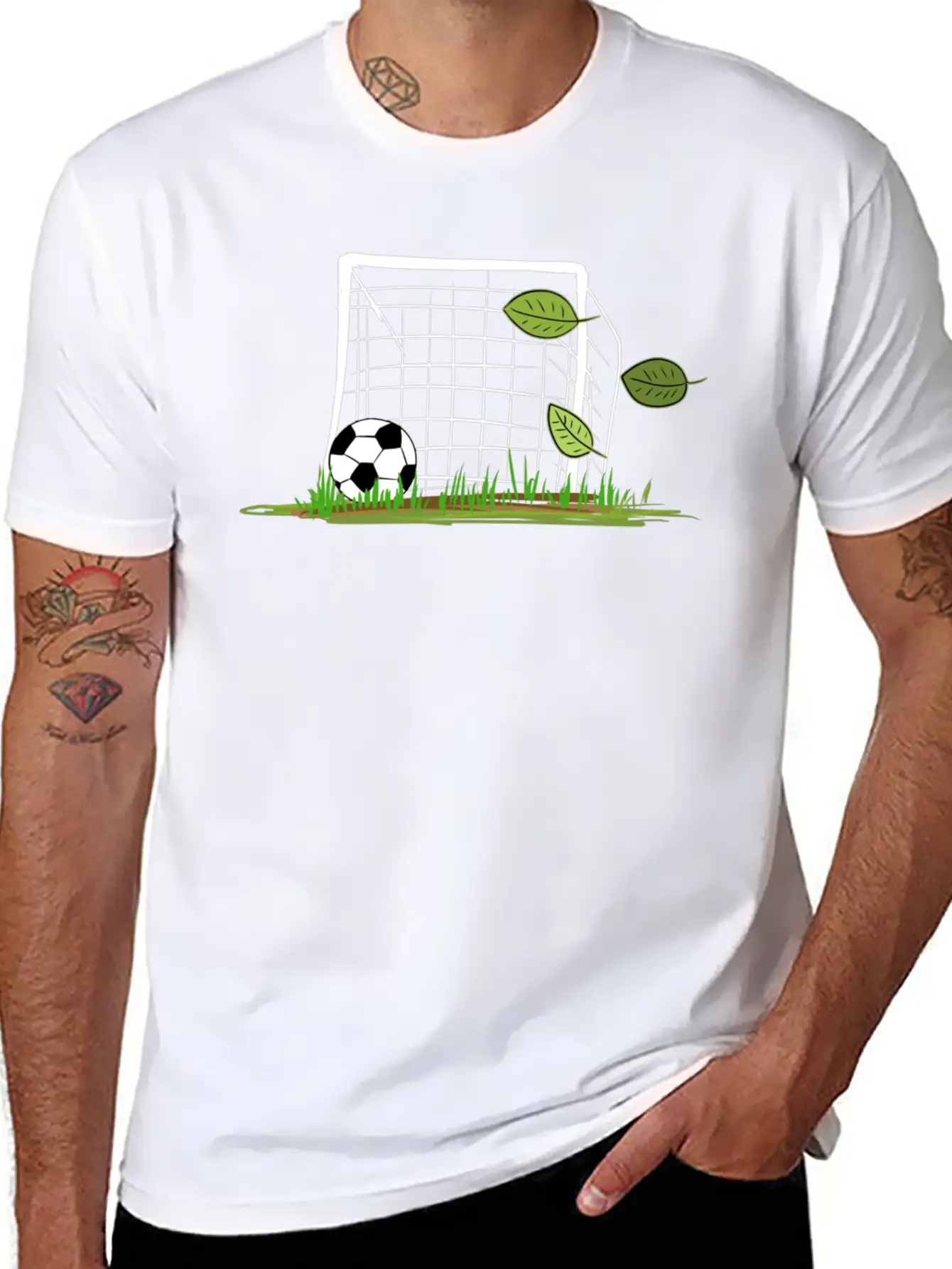 Goal Soccer Leaf Leaves Outdoors Sport Unisex Casual T-Shirt – Clean Design For Daily Comfort