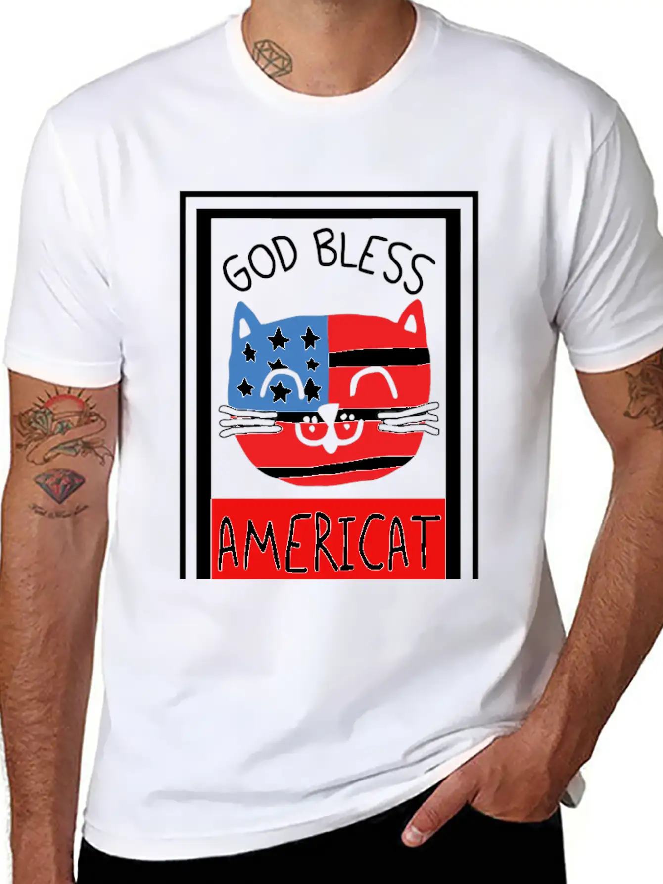 God Bless Americat Unisex Short Sleeve Soft Cotton T-Shirt – Casual Everyday Wear