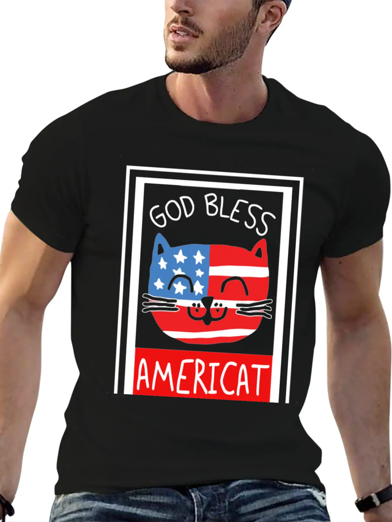 God Bless Americat Unisex Short Sleeve Soft Cotton T-Shirt – Casual Everyday Wear