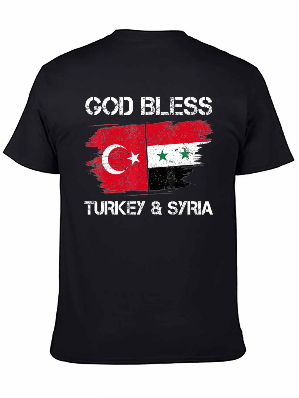 God Bless Turkey Syria Flag Pray For Turkey Earthq Classic Fit Graphic Tee For Daily Comfort – Unisex Cotton Shirt