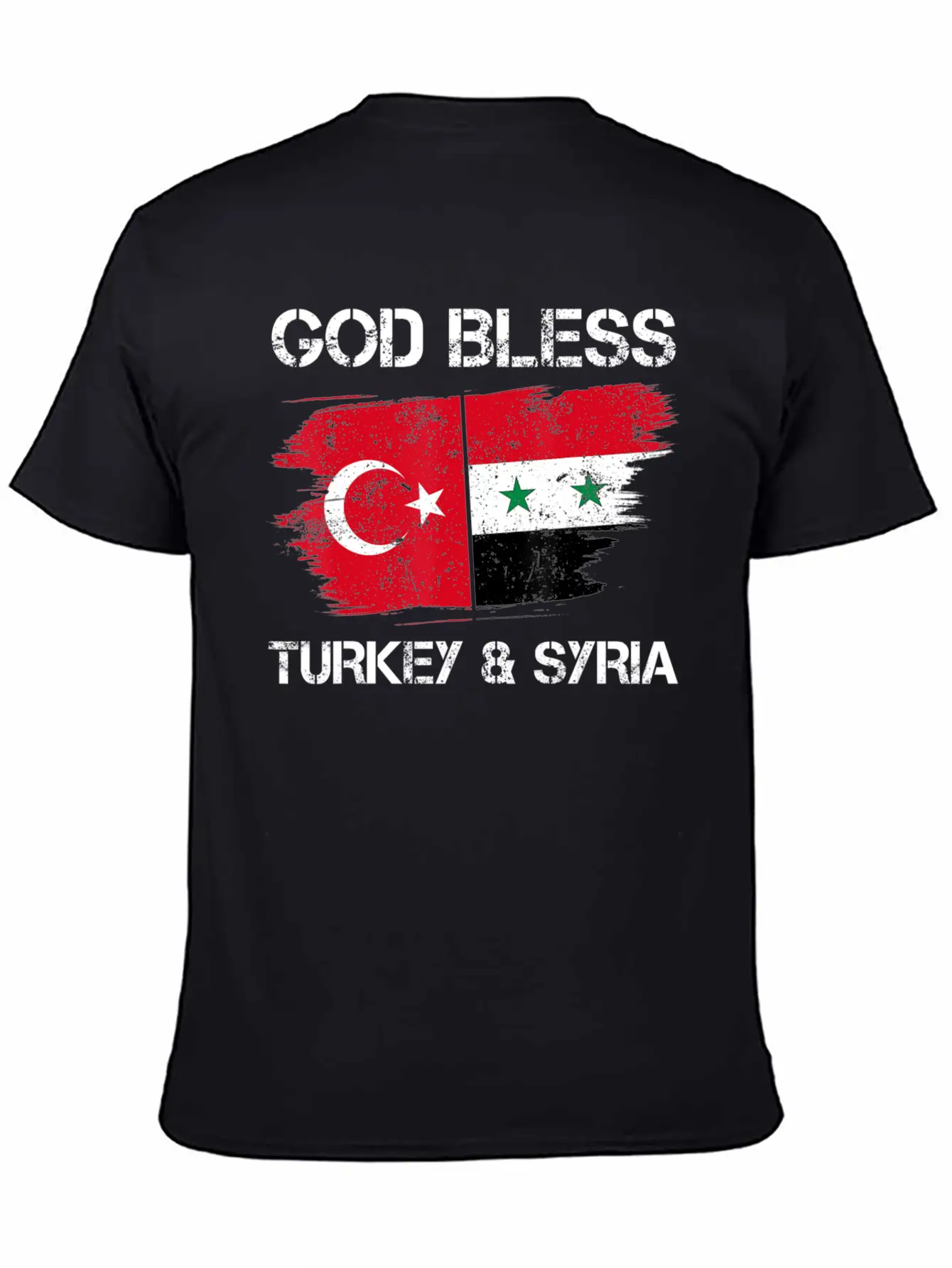 God Bless Turkey Syria Flag Pray For Turkey Earthq Classic Fit Graphic Tee For Daily Comfort – Unisex Cotton Shirt