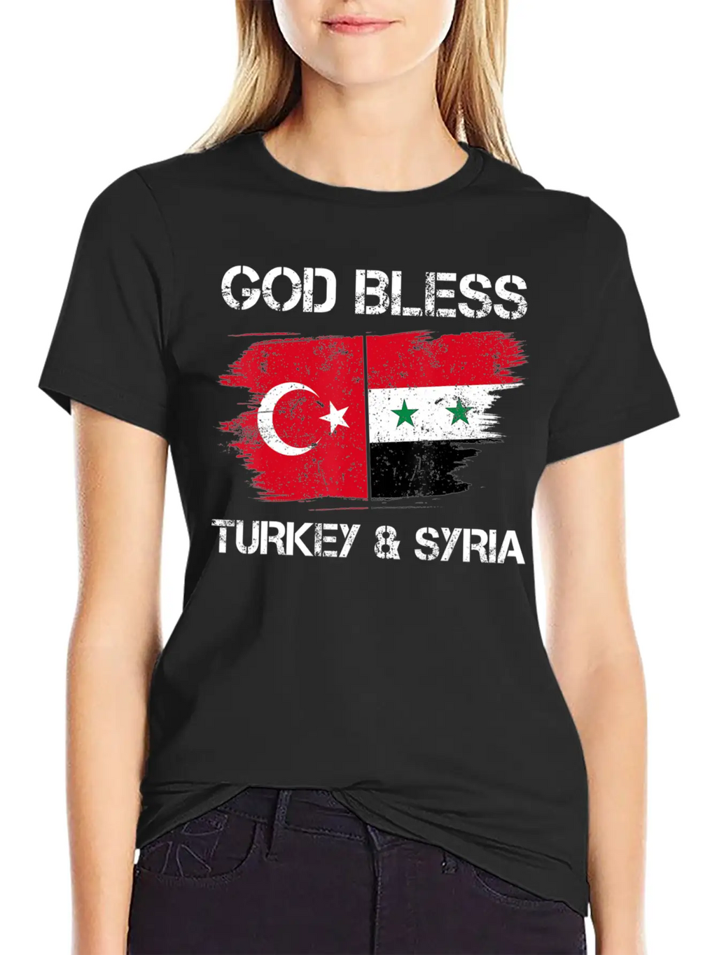 God Bless Turkey Syria Flag Pray For Turkey Earthq Classic Fit Graphic Tee For Daily Comfort – Unisex Cotton Shirt