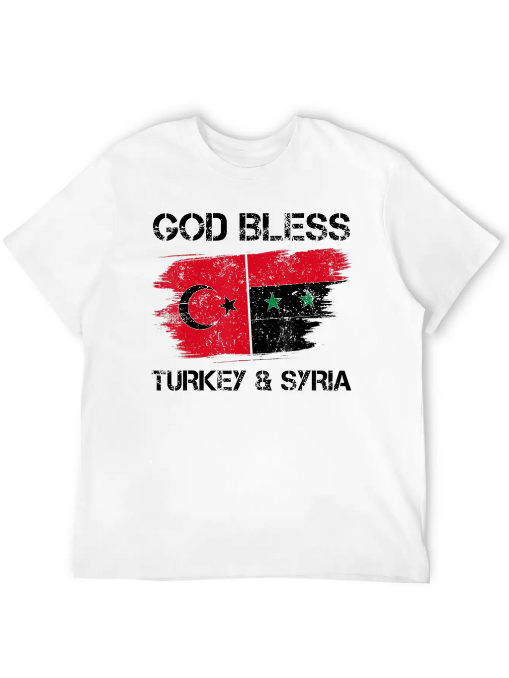 God Bless Turkey Syria Flag Pray For Turkey Earthq Classic Fit Graphic Tee For Daily Comfort – Unisex Cotton Shirt